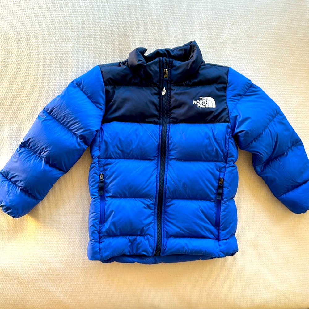 The North Face Down Puffer Coat, Colorblock Blue, Size XS (6) - Excellent!
